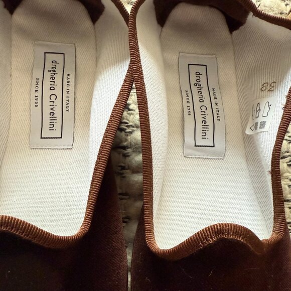 Drogheria Crivellini Velvet Brown Flats - Picture 2 of 3